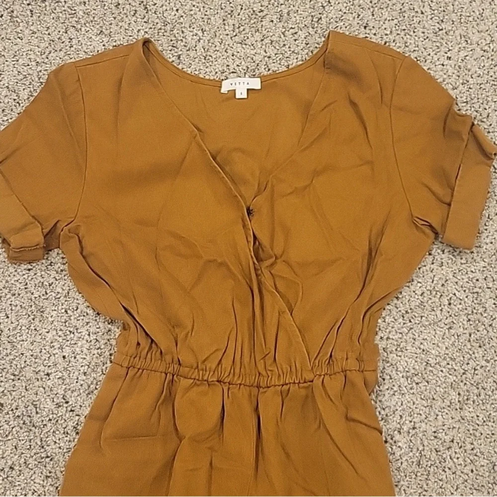 Vetta The Wrap Jumpsuit Gold Canvas Capsule Wardrobe Small - Picture 4 of 6